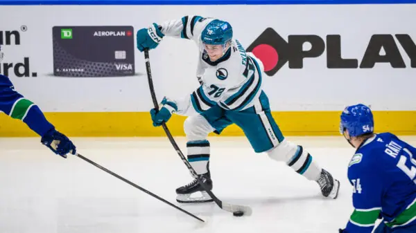 San Jose Sharks forward William Eklund