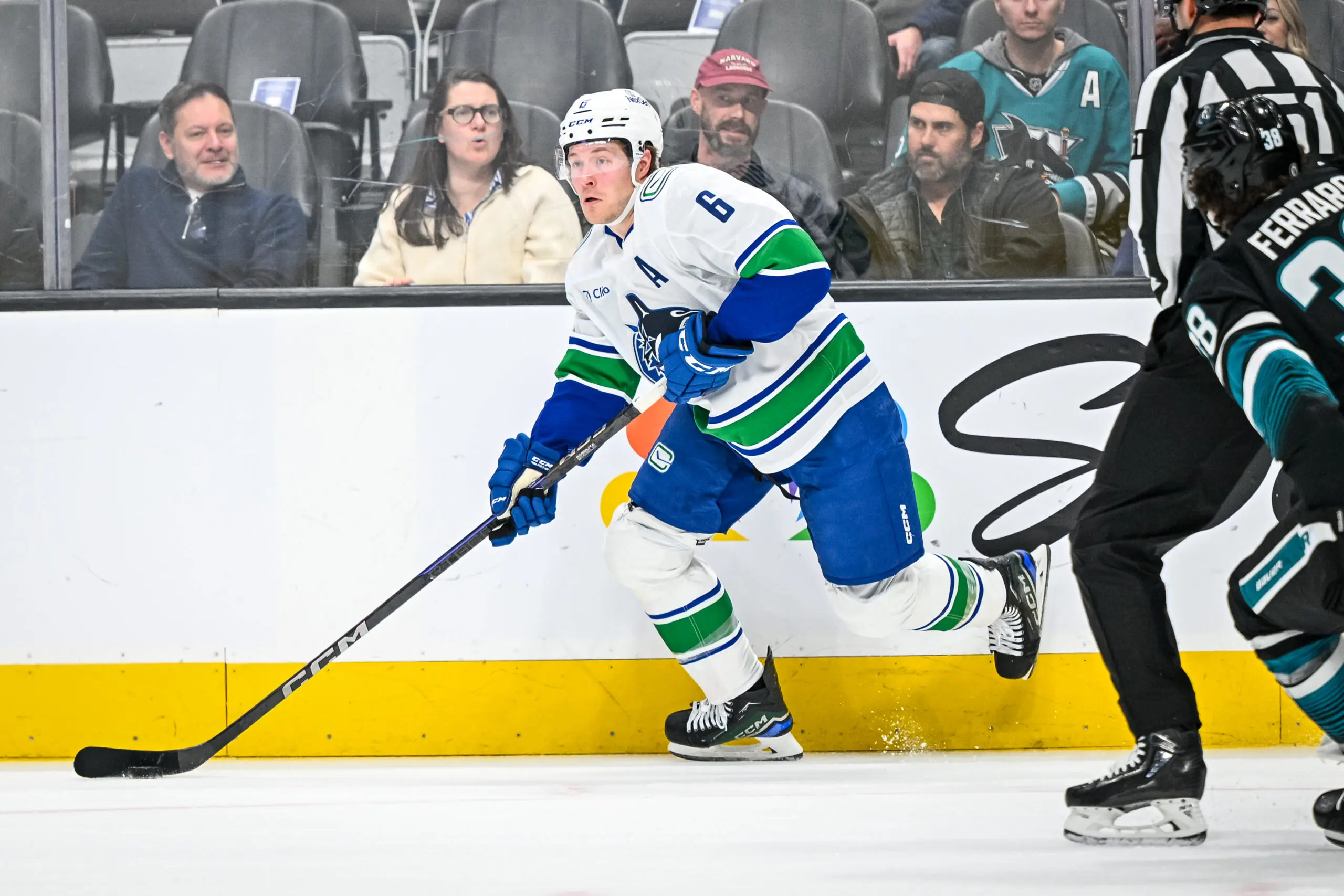 Vancouver Canucks forward Brock Boeser skates against the San Jose Sharks
