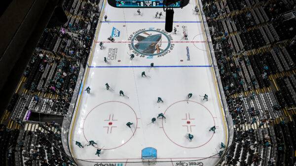 SAP Center, the home of the San Jose Sharks, from above