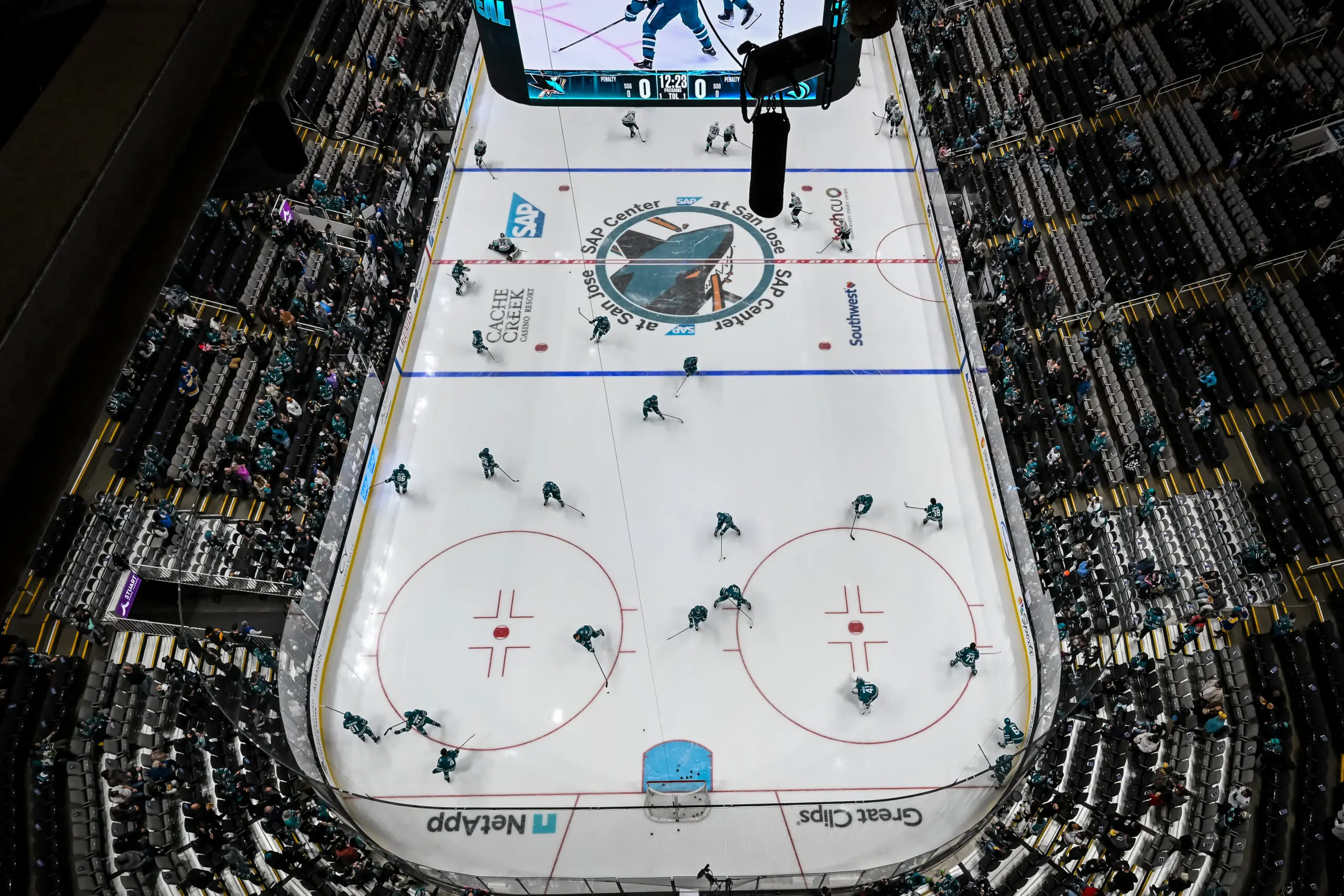 SAP Center, the home of the San Jose Sharks, from above