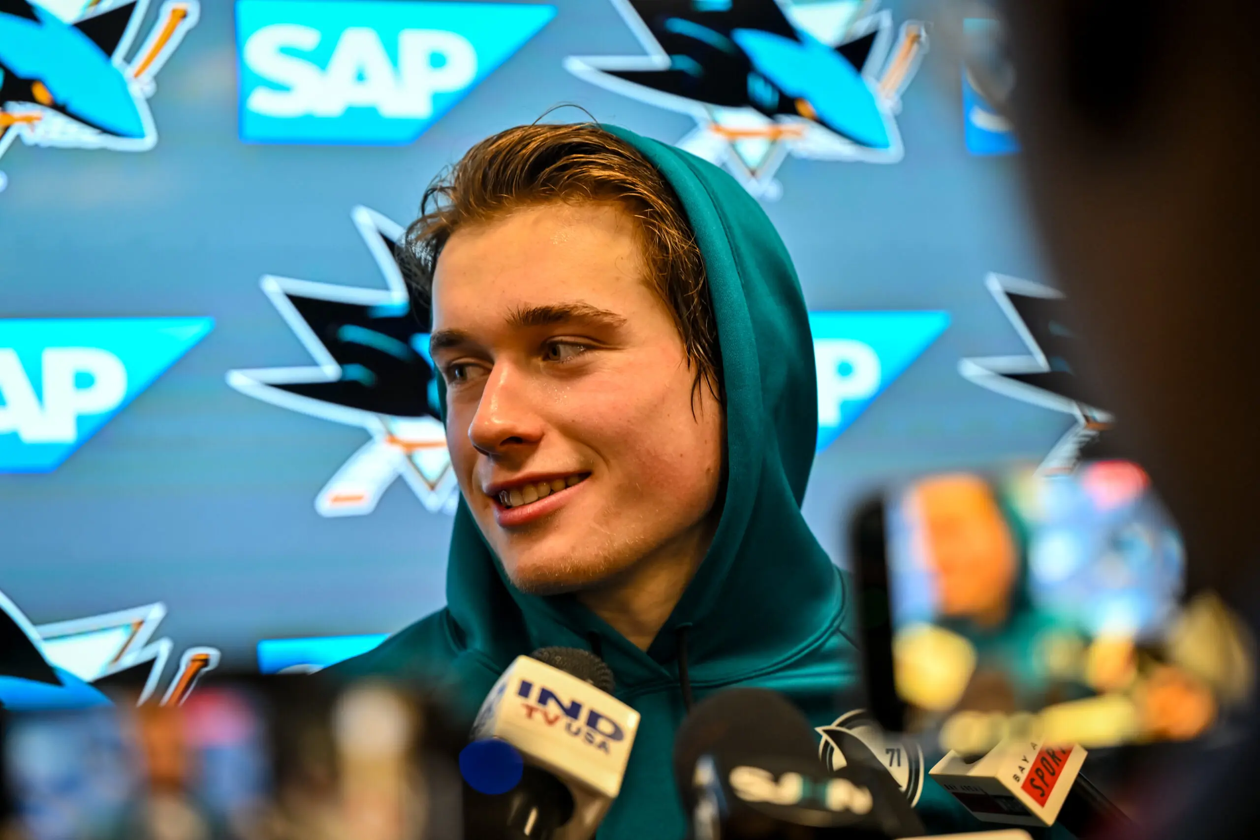 San Jose Sharks forward Macklin Celebrini