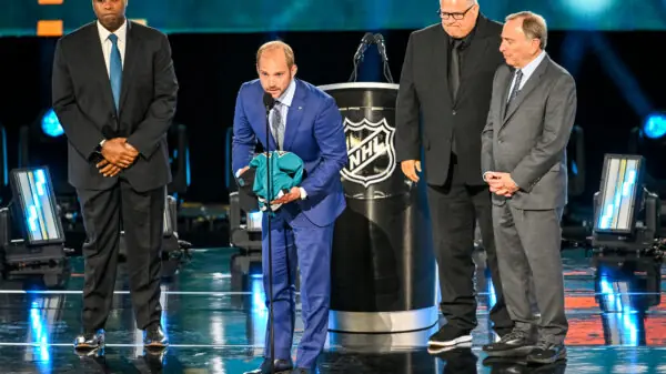 San Jose Sharks making a selection at the 2024 NHL Draft.