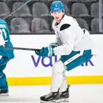 San Jose Sharks defenseman Sam Dickinson