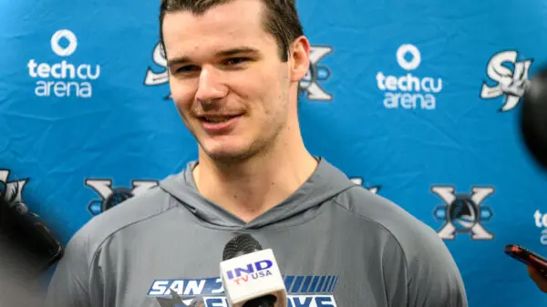 San Jose Sharks defenseman Sam Dickinson.