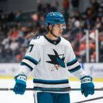 San Jose Sharks forward Michael Misa
