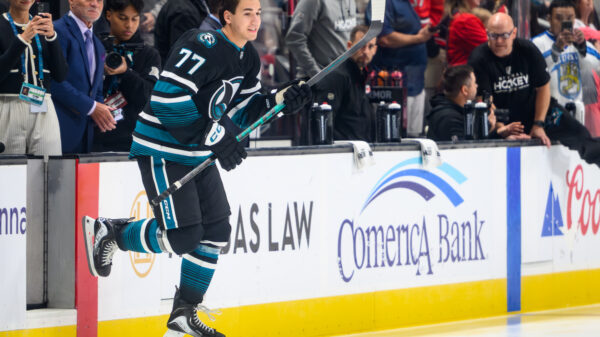 San Jose Sharks forward Michael Misa