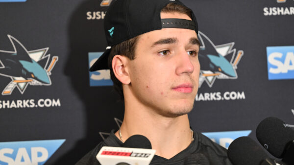 San Jose Sharks forward Michael Misa