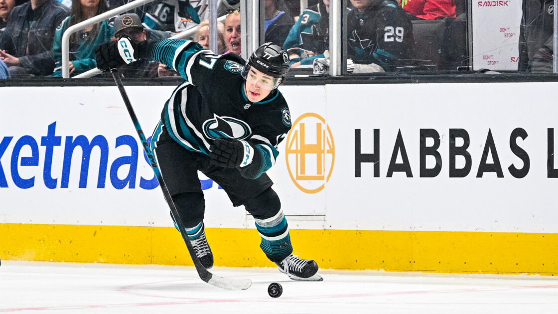 San Jose Sharks forward Michael Misa