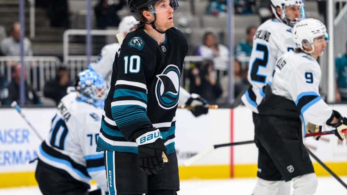 San Jose Sharks forward Ty Dellandrea