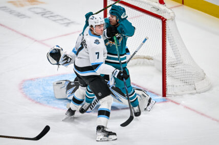 San Jose Sharks defenseman Michael Kesselring playing for the Utah Hockey Club