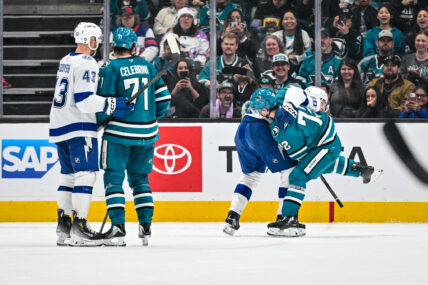 San Jose Sharks play the Tampa Bay Lightning