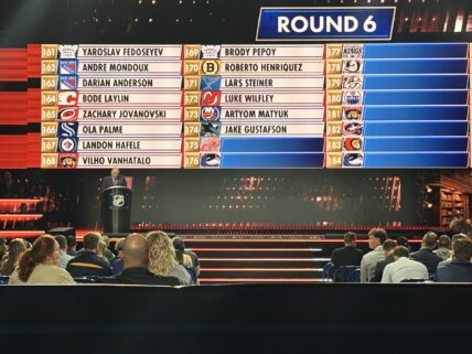 San Jose Sharks 6th round pick on the board at the NHL Draft