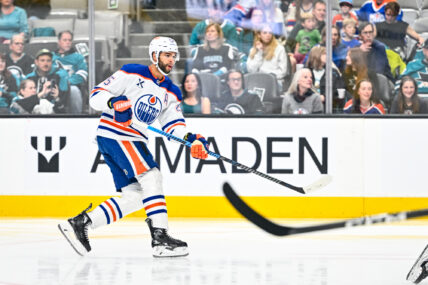 Darnell Nurse skating against the San Jose Sharks