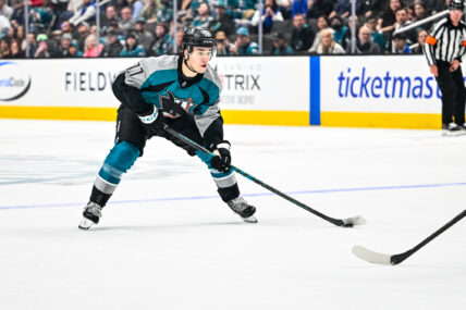San Jose Sharks forward Michael Misa