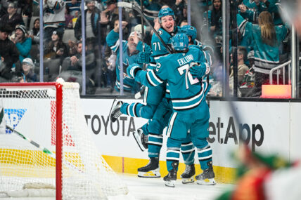 San Jose Sharks celebrate a goal