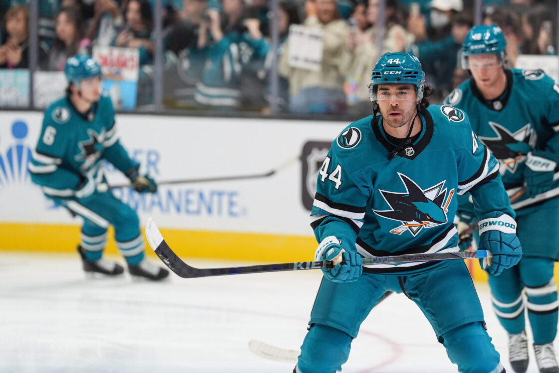 San Jose Sharks forward Kiefer Sherwood