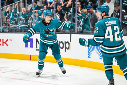San Jose Sharks forward Will Smith and defenseman Luca Cagnoni