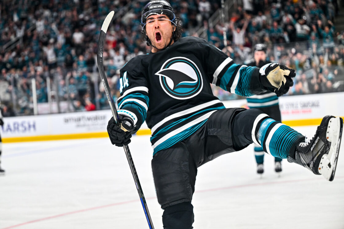 San Jose Sharks forward Kiefer Sherwood