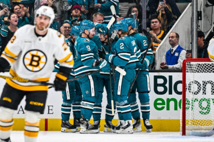 San Jose Sharks celebrate a goal